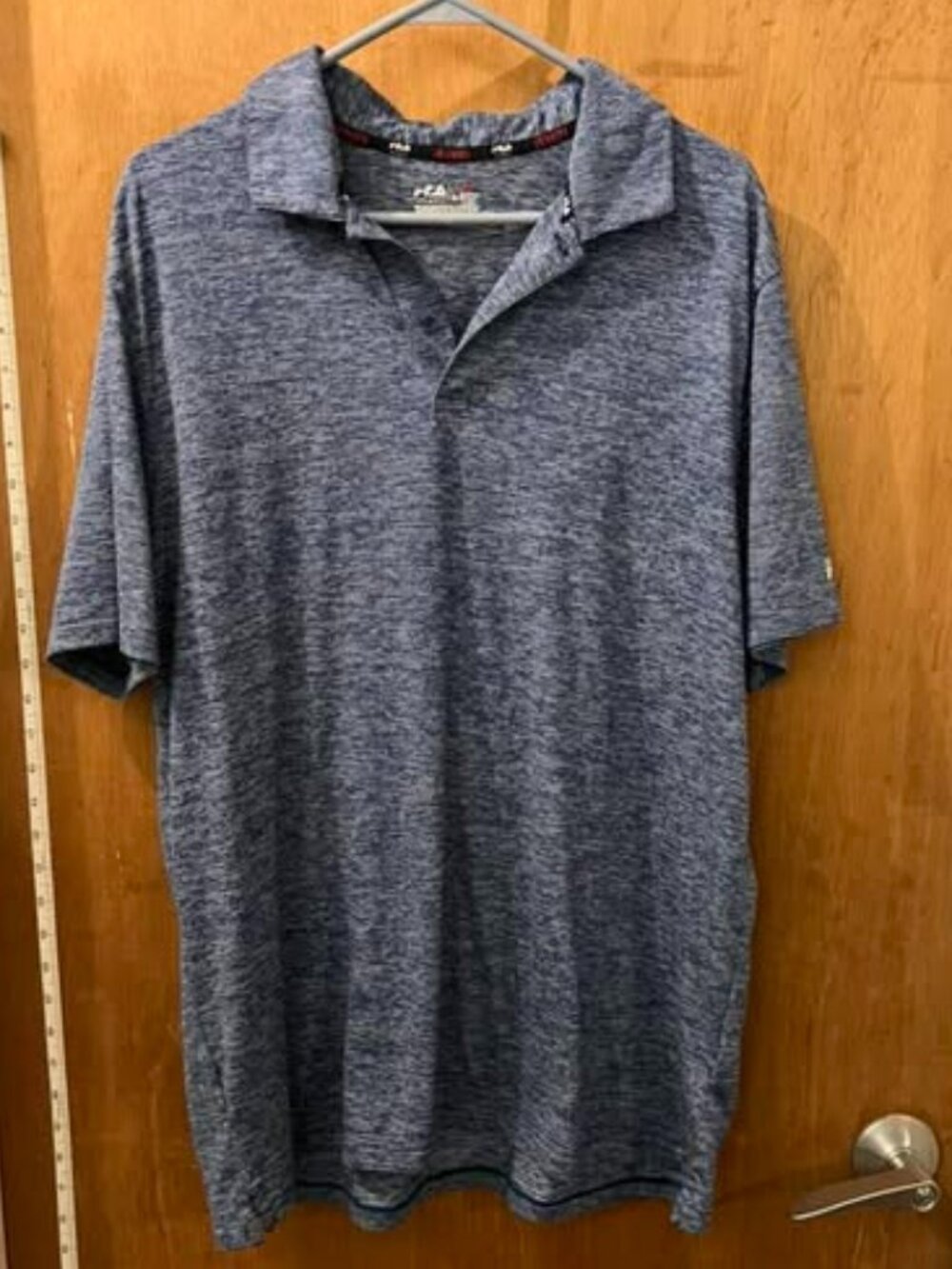 🐻Size XL - Fila - Men's Blue and White Mottled Short Sleeve Golf Polo